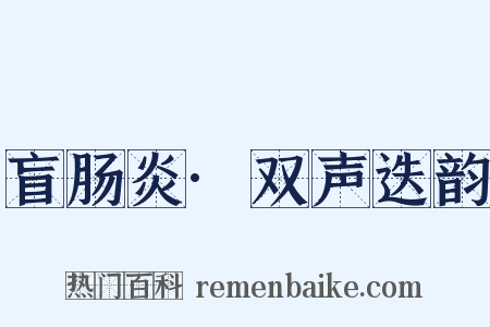 盲肠炎·双声迭韵是什么意思的图片